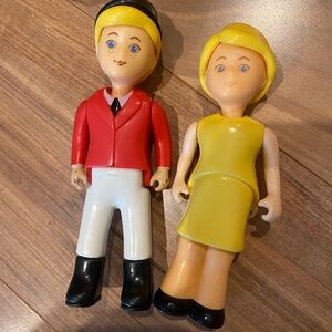 VTG Little Tikes Red Horse Rider and Yellow Dress Woman Toy Doll Set